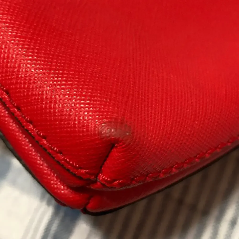 Michael Kors red leather wristlet. - Picture 10 of 11